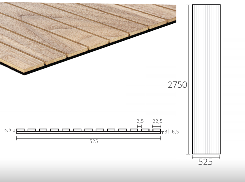 Painel Acústico Ripado GS | FLEX