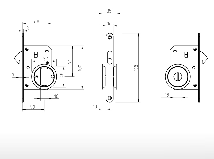 Conjunto para porta de correr - 2850