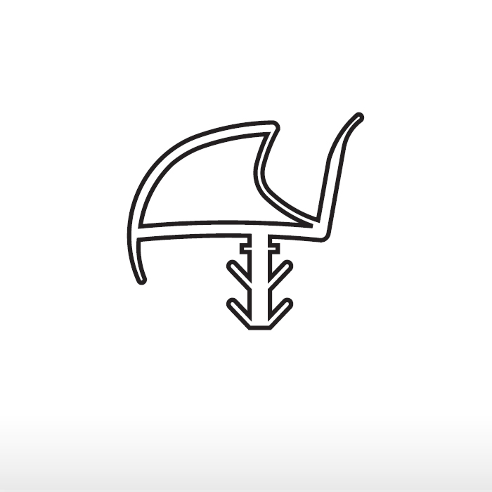 737 FSR - Rubber seal for aluminium hinged door frame