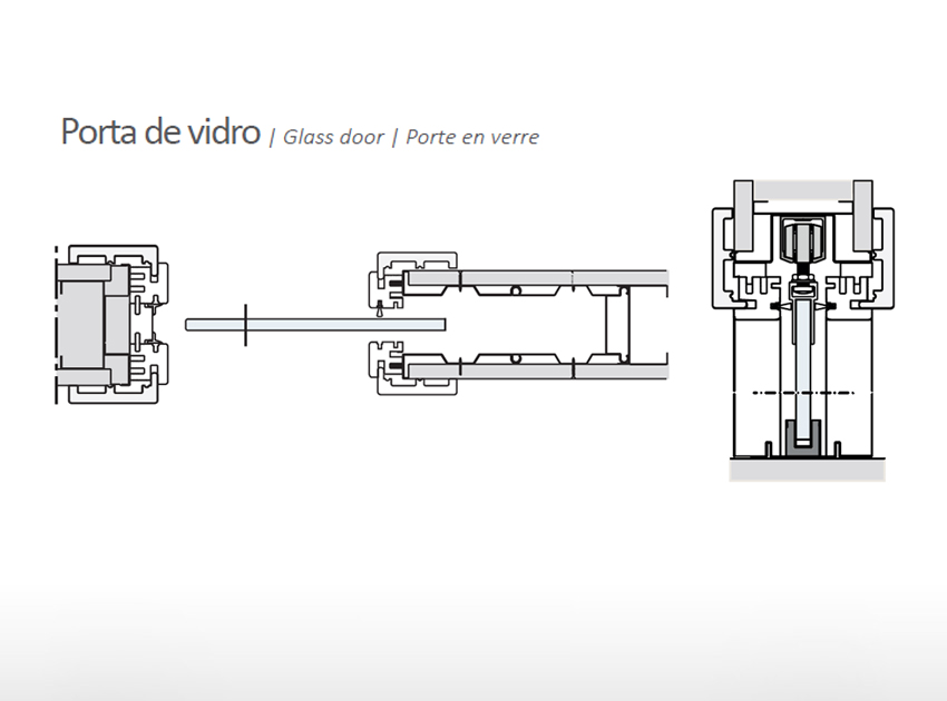 Aro WPC para porta de correr modelo UNICO